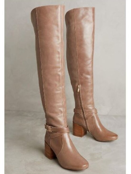 Matiko Shoes - Matiko Lakota Over-The-Knee Boots in Tan Leather – Size 9 / 39 Euro - NEW